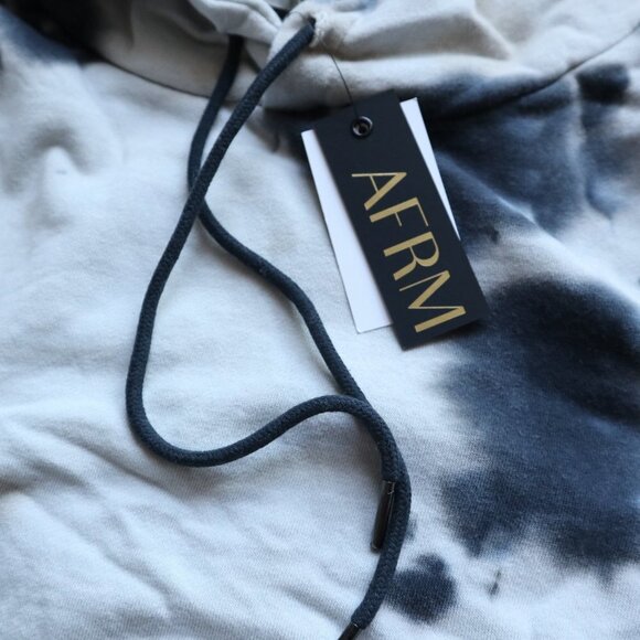 NEW  AFRM Tie Dye Crop Hoodie / blush - noir size 1X - Picture 3 of 11